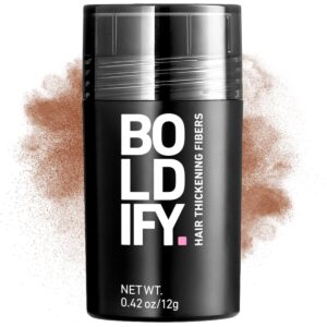 BOLDIFY Hair Fibers (12g) – Fill In Thinning and Fine Hair for an Instantly Fuller, Thicker Look – 14 Shades for Women & Men – Auburn