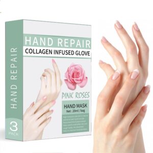 None Brand Hand Peel Mask> (3 Pack) Moisturizing Gloves>Moisturizing Natural Therapy Gloves>Exfoliating Hand Peeling Mask for Dry Hands> Repair Rough Skin for Men Women