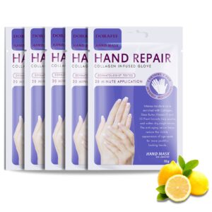 Hand Mask Moisturizing Gloves – 5 pack> Hand Mask for Dry Skin> Spa Hand Mask Gentle Soothe and Anti Aging> Nourish Hand Care for Winter Nourishing Smoothing> Repair Rough Damaged Skin for Women or