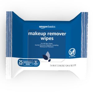 Amazon Basics Makeup Remover Wipes, 25 wipes