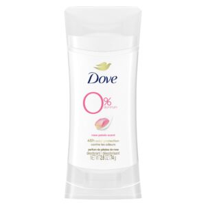 Dove 0% Aluminum Deodorant Stick Non irritating for Underarm Care Rose Petals Kindest, 2.6 Oz