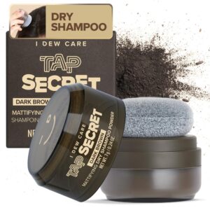 I DEW CARE Biotin Clarifying Dry Shampoo – Tap Secret Dark Brown | Strengthening & Volumizing, Powder Type, Refillable, Travel size, Non-aerosol, Korean Ginseng, Mother’s Day, 0.24 Oz