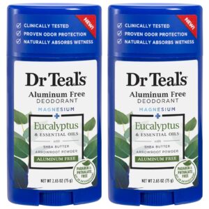 Dr. Teals Eucalyptus Deodorant Gift Set (2 Pack, 2.65oz Ea.) – Eucalyptus Essential Oils with Shea Butter & Arrowroot Powder – Aluminum, Paraben, & Phthalate Free – Dermatologist Tested