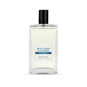 Cremo Cologne for Men – Blue Cedar & Cypress Mens Cologne Spray- A Woodsy Scent with Notes of Lemon Leaf, Cypress and Cedar, Fragrances For Men, 3.4 Fl Oz