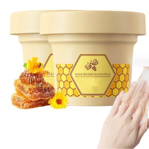 Honey Milk Wax Hand Mask> Hand Mask Milk Honey Peel Off Hand Wax> Hand Peeling Mask for Hand Moisturizing (2PCS)