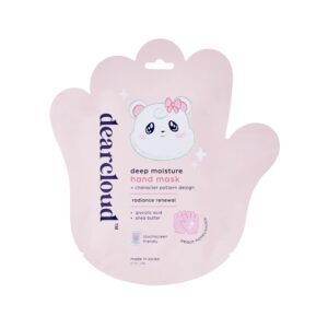 dearcloud Deep Moisture Hand Mask Gloves – Korean Moisturizer for Dry> Cracked Hands – Peach Honeysuckle (1 Pair / 2 Gloves)