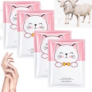 TOCOLA Goat Milk Hand Mask> 4Pcs – Moisturizing Skin Treatment Mask for Dry> Rough Hands