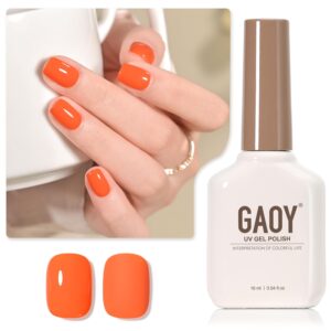 GAOY Orange Gel Nail Polish, 16ml Soak Off Gel Polish, UV Light Cure for Nail Art DIY Manicure at Home, 1460 Bright Orange