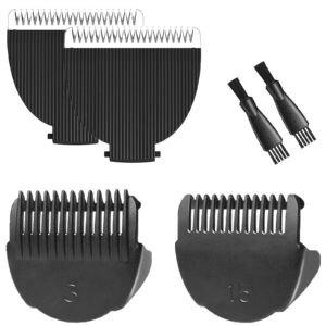 2 Pack Replacement Blades and Protecting Guards for Meridian Trimmer, Compatible with Meridian Body Hair Trimmer(Sage, Onyx, Ocean, Lava), Fit for Meridian Trimmer Blades for Meridian Shaver