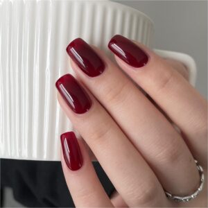 GAOY Jelly Red Gel Nail Polish, 16ml Sheer Translucent Soak Off Gel Polish, UV Light Cure for Nail Art DIY at Home, 3039 Rich Burgundy