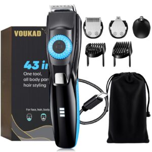 Voukad Beard Mustache Trimmer with 3 Attachments, 40 Adjustable Precisions, Waterproof, 240 Min Runtime – Personal Body Hair Trimmer for Men & Women Gift Choice