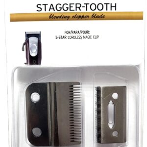 Replacement Clipper Blades, Stagger Tooth.Precision 2 Holes Adjustable Hair Clipper. Blade Compatible with Wahl Clippers 5 Star Senior, Magic Clip, Cordless. Model 2161