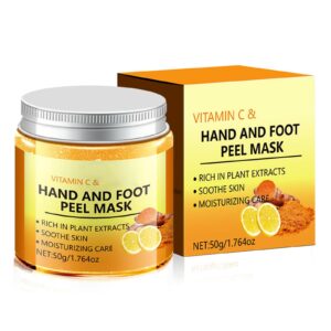 Upgraded Hydrating Peel off Hand Wax Mask> Vitamin C & Turmeric Hand and Foot Peel Mask> Vitamin C Peel off Face Mask> Moisturizing Nourishing Exfoliating Hand Peeling Mask (1pcs)