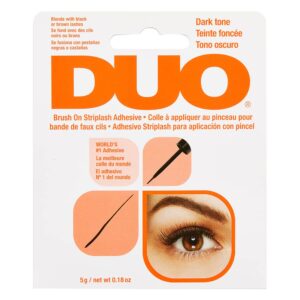 DUO Brush-On Strip Lash Adhesive – Dark Tone, Latex-Free, Quick-Drying, Long-Lasting Lash Glue for Strip & Individual Lashes, 0.18 oz, 1-Pack