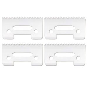 4 Pieces Professional 2-Hole Stagger Tooth Replacement Zirconia Ceramic Moving Cutter Blades #2161, Compatible with Wahl 5 Star Series Magic Clip Senior Super Taper 8148/8504/1919 Hair Clippers (4)