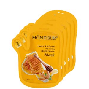 MOND’SUB 5 Pairs of Honey and Almond Best Hydrating Hand & Nail Mask – Best Deep Moisturizing Gloves for Dry Hands