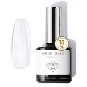 modelones Gel Nail Polish Top coat, 2025 Upgraded Formula Clear High Glossy Gel Top coat Soak Off Long-Lasting DIY Home Salon Nail Art 15ml Top Coat