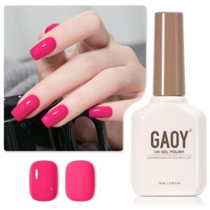 GAOY Pink Gel Nail Polish, 16ml Soak Off Gel Polish, UV Light Cure for Nail Art DIY Manicure at Home, 2040 Bubblegum Pink