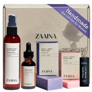 Spa Gifts for Women – Relaxation Spa Kit for Women, Luxury Handmade in USA Spa Gifts, Mother’s Day Spa Gift Basket for Mom, At Home Bath Body Pampering Self Care Spa Package, Birthday Gifts for Women by ZAAINA