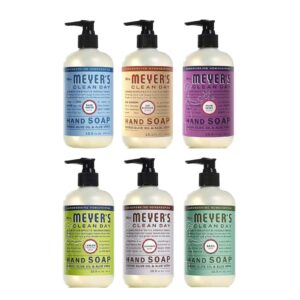 Mrs. Meyer’s Clean Day Liquid Hand Soap 6 Scent Variety, Lavender, Rainwater, Oat Blossom, Plumberry, Lemon Verbena, Basil, 12.5 oz, 6 Count