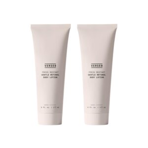 Versed Press Restart Retinol Body Lotion, 2 Pack – Skin Firming Lotion with Cocoa Butter, Squalane & Vitamin E – Lightweight All-Over Body Moisturizer for Aging Dry Skin (6 Oz Each, 2 Products)