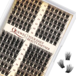 QUEWEL Lash Clusters 168 PCS Cluster Lashes DIY Cluster Eyelash Extensions Individual Lashes Cluster Volume Look Super Thin Band & Soft(QU34-MIX12-18)