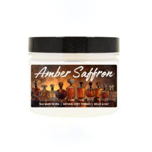 Amber & Saffron (our version of B. Rouge type) Body Dusting Powder for Men & Women – 8oz Container – Made in the USA