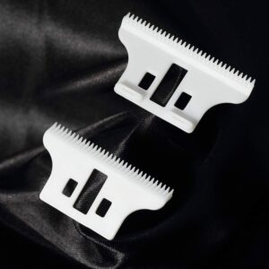 FOXSONIC 2pcs Replacement Ceramic Blades #2215 T-Wide Adjustable Trimmer Blade set for 8081 WAHL Detailer T-WIDE Trimmer Blade