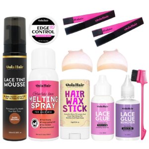 Dolahair Lace Glue Kit – Complete Set with Lace Tint Mousse, Wig Installation & Melting Spray (Dark Brown)
