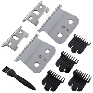 Feuaue long-wearing Replacement Men Hair Clipper T Blade Kit Fits for Andis T Outliner,Blackouts,GTX, GTO, GO Cordless/Corded Trimmer,Replaces for Andis #04710#04521(Silver)