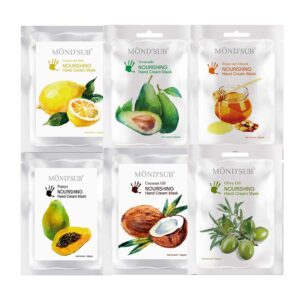 MOND'SUB Hand Cream Moisturizing Mask> 6 Pack For Hand Skin Repair & Renew> Natural Skin Care Product Full With Natural Plant Extracts For Dry> Aging> Cracked Hand [Mix 6 Value Pack]