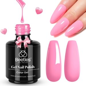 Beetles Pink Gel Nail Polish 1 Pcs 15ml Light Pink Nail Polish Soak Off U V LED Nail Lamp Nail Art Manicure Salon DIY Home Gift for Women