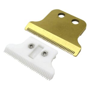 NGHTMRE (Ceramic + Gold) Adjustable 2 hole Double Wide Trimmer Replacement Blade #2215 8081 for Wahl Detailer Corded Wahl Detailer Cordless 5 star Series Detailer