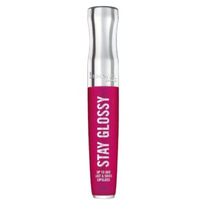 Rimmel Stay Glossy Lip Gloss – Non-Sticky and Lightweight Formula for Lip Color and Shine – 345 Pop Fizz Pink, .18oz