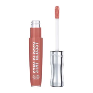 Rimmel Stay Glossy Lip Gloss – Non-Sticky and Lightweight Formula for Lip Color and Shine – 135 Sippin, .18oz