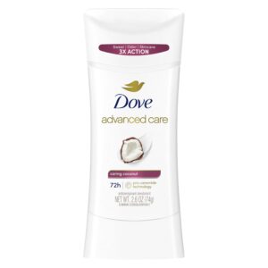 Dove Advanced Care Antiperspirant Deodorant Stick Caring Coconut for Helping Repair Skin Barrier After Shaving, with 72-Hour Sweat & Odor Protection, 2.6 oz
