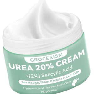 Urea Cream 20 Percent For Feet Plus 2% Salicylic Acid 150g || Foot Cream and Hand Cream Maximum Strength with Hyaluronic Acid, Tea Tree, and Aloe Vera for Deep Moisturizes