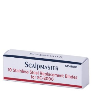 Scalpmaster 10 Stainless Steel Replacement Blades for SC-8000 Hair Shaper