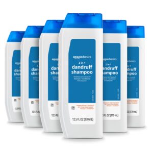 Amazon Basics 2-in-1 Dandruff Shampoo and Conditioner, Gentle, pH Balanced, 12.5 Fl Oz (Pack of 6) (Previously Solimo)