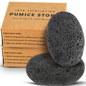 Maryton Natural Pumice Stone for Feet – Lava Foot Exfoliator Scrubber Pedicure Tools, Dead Skin Corn Callus Remover for Feet and Hands, 2 Count