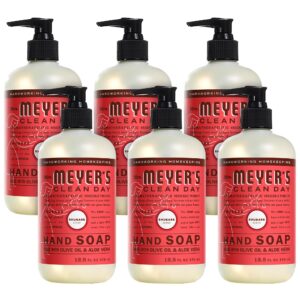 MRS. MEYER’S CLEAN DAY Hand Soap, Made with Essential Oils, Rhubarb 12.5 Fl Oz (Pack of 6)
