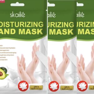 sKailie Moisturizing Hand Mask Gloves -Glycerin + Avacado Extract for Deep Moisturizing (Gloves 3pk)> Beauty Gifts | Skincare Gifts | Skincare Party Favors. (Moisturizing Hand Mask)