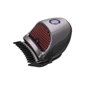 LHQQ 14 Pieces Hair Clippers Self-Haircut Kit, Hair Clippers for Men, Father, Husband, Kids, with 9 Combs,Cleaning Brush, Storage Pouch, Charger or Hair cutting cloth, Beard Trimmer (Gray-Red)