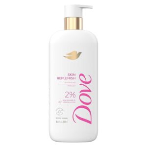 Dove Skin Replenish Body Wash 2% niacinamide and BHA refining serum for smooth skin 18.5 Fl Oz