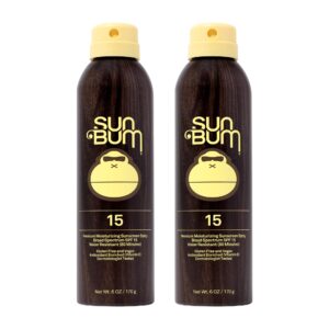 Sun Bum Original SPF 15 Sunscreen Body Spray | Broad Spectrum Moisturizing Sunblock with Vitamin E | Hawaii 104 Act Compliant (Octinoxate & Oxybenzone Free) | 2 Pack, 6 oz
