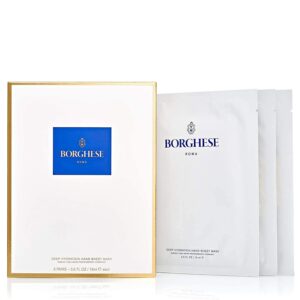 Borghese Deep Hydration Hand Sheet Masks (3 Pairs) – Hand Masks with Sodium Hyaluronate> Hydrolyzed Collagen> & Allantoin for Moisture & Anti-Aging