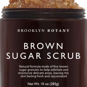 Brooklyn Botany Brown Sugar Body Scrub – Moisturizing and Exfoliating Body, Face, Hand, Foot Scrub – Fights Acne, Fine Lines & Wrinkles, Great Gifts For Women & Men – 10 oz