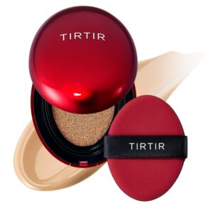 TIRTIR Mask Fit Red Cushion Foundation | Full coverage, Weightless, Skin fit, Satin Glow Finish, Korean Makeup Cushion Foundation (#27N Camel, 0.63 Fl Oz)