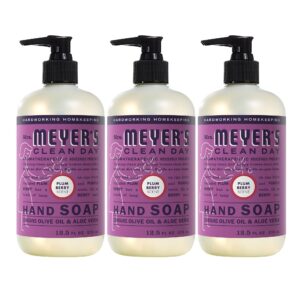 MRS. MEYER’S CLEAN DAY Liquid Hand Soap, Cruelty Free and Biodegradable Formula, Plum Berry Scent, 12.5 oz- Pack of 3