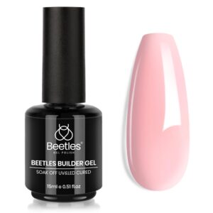 Beetles Builder Gel for Nails, 7 in 1 Nude Pink Building Nail Gel Baby Pink Color Shy Blush Hard Jelly Gel for Nails Builder Extension Builder Strengthener Beauty Gift Sets for Women
